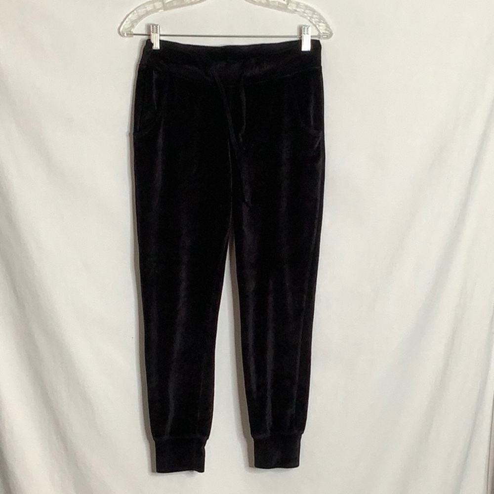 Express Black Velour Drawstring Joggers Size XS